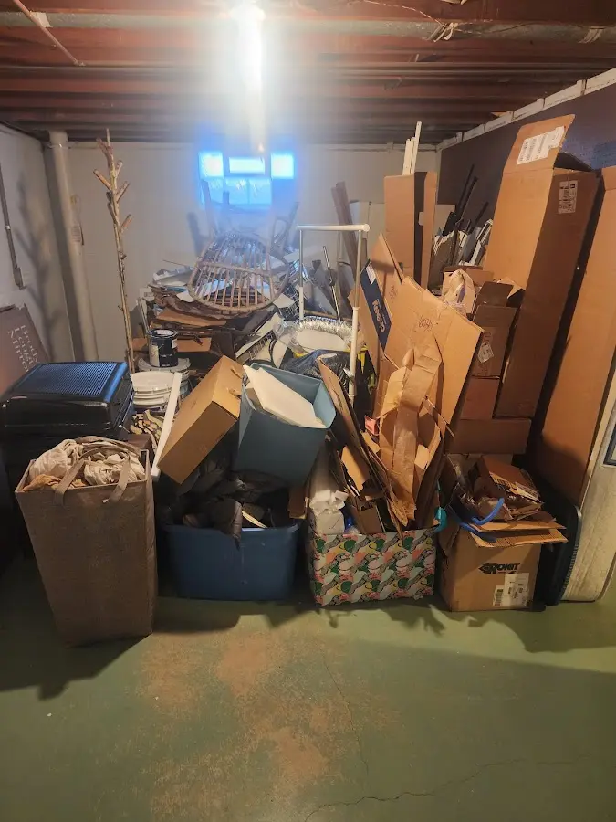 Roll-off dumpster container at job site for 20 Yard Dumpster Rental in Goodview